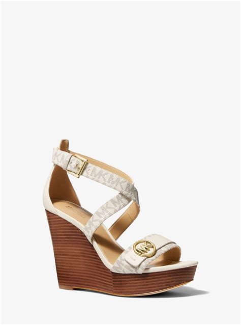 michael kors carmen faux leather wedge sandal|Carmen Wedge Sandal .